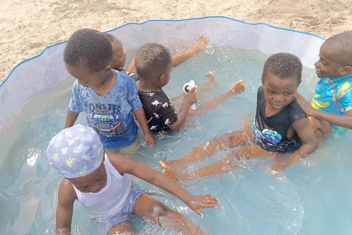 children in pool